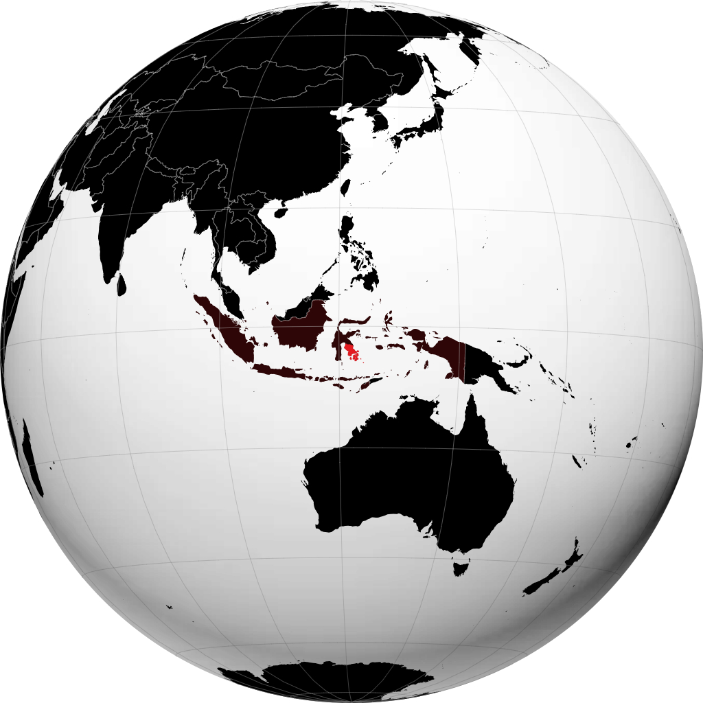 Sulawesi Sudoriental en el globo