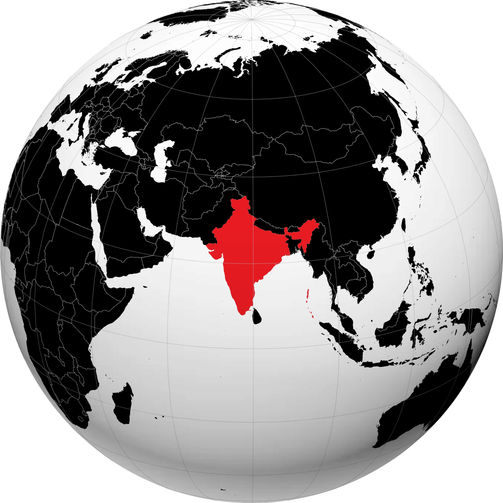 India en el globo