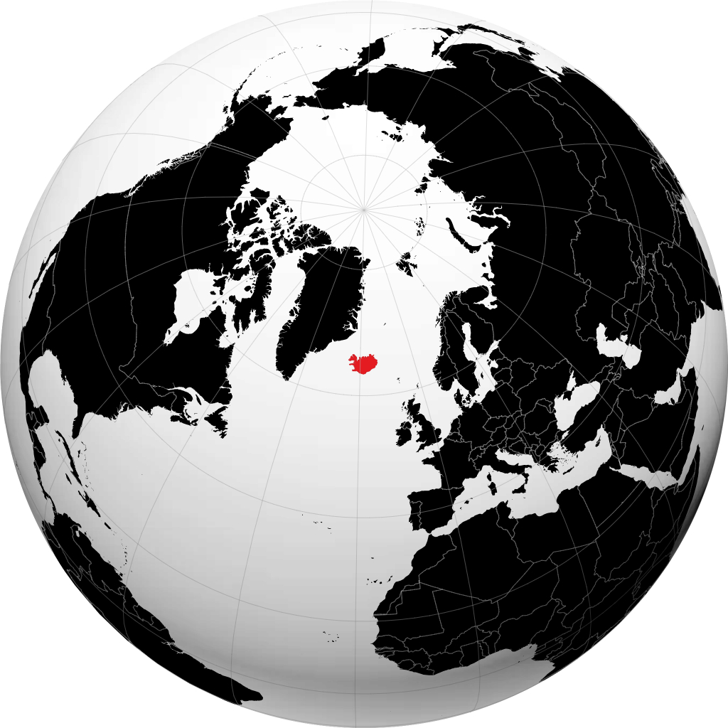 Islandia en el globo