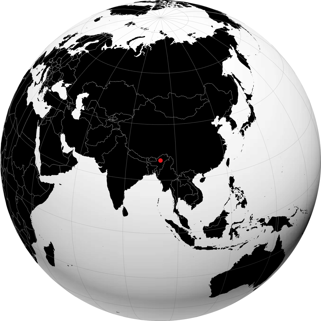 Itanagar en el globo