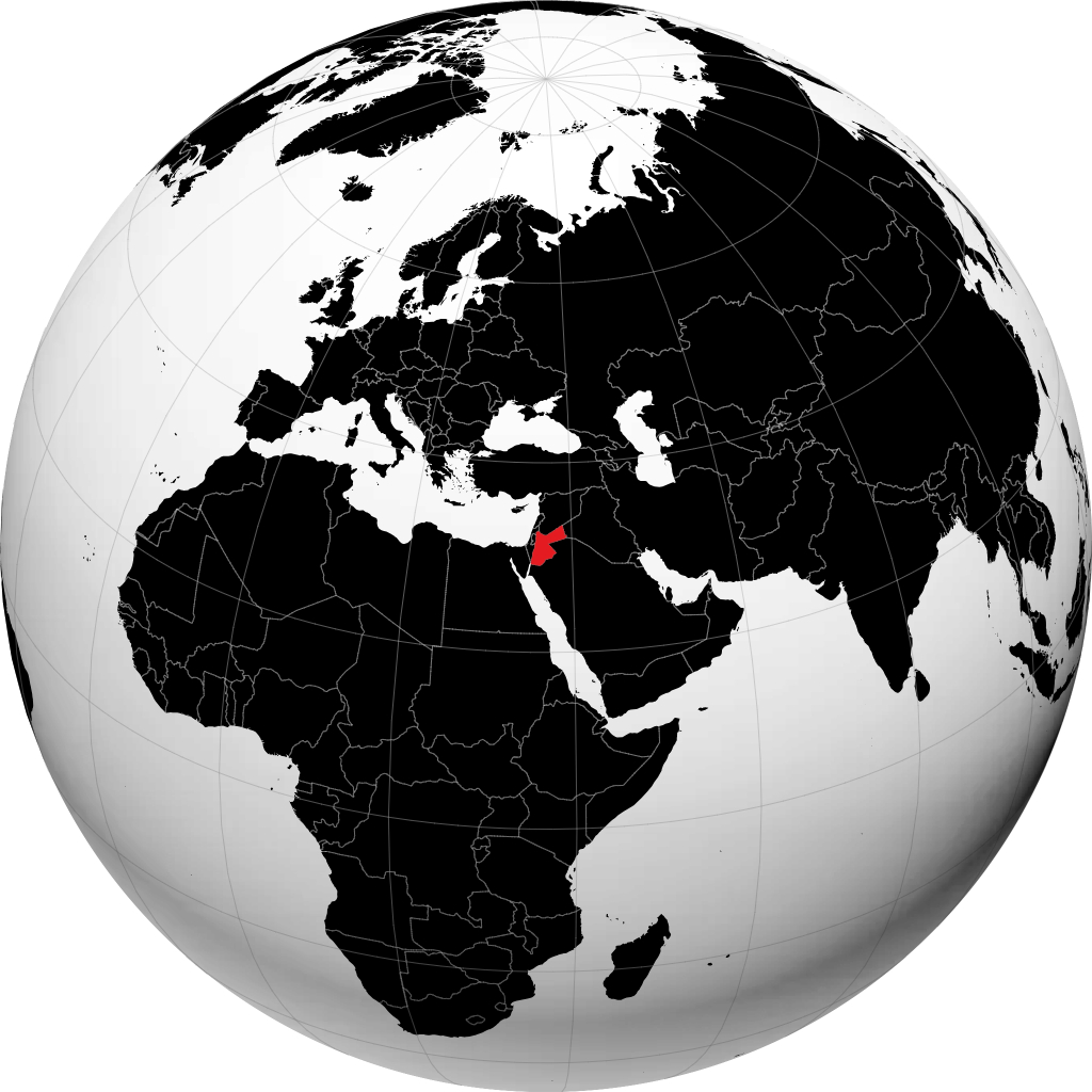 Jordania en el globo