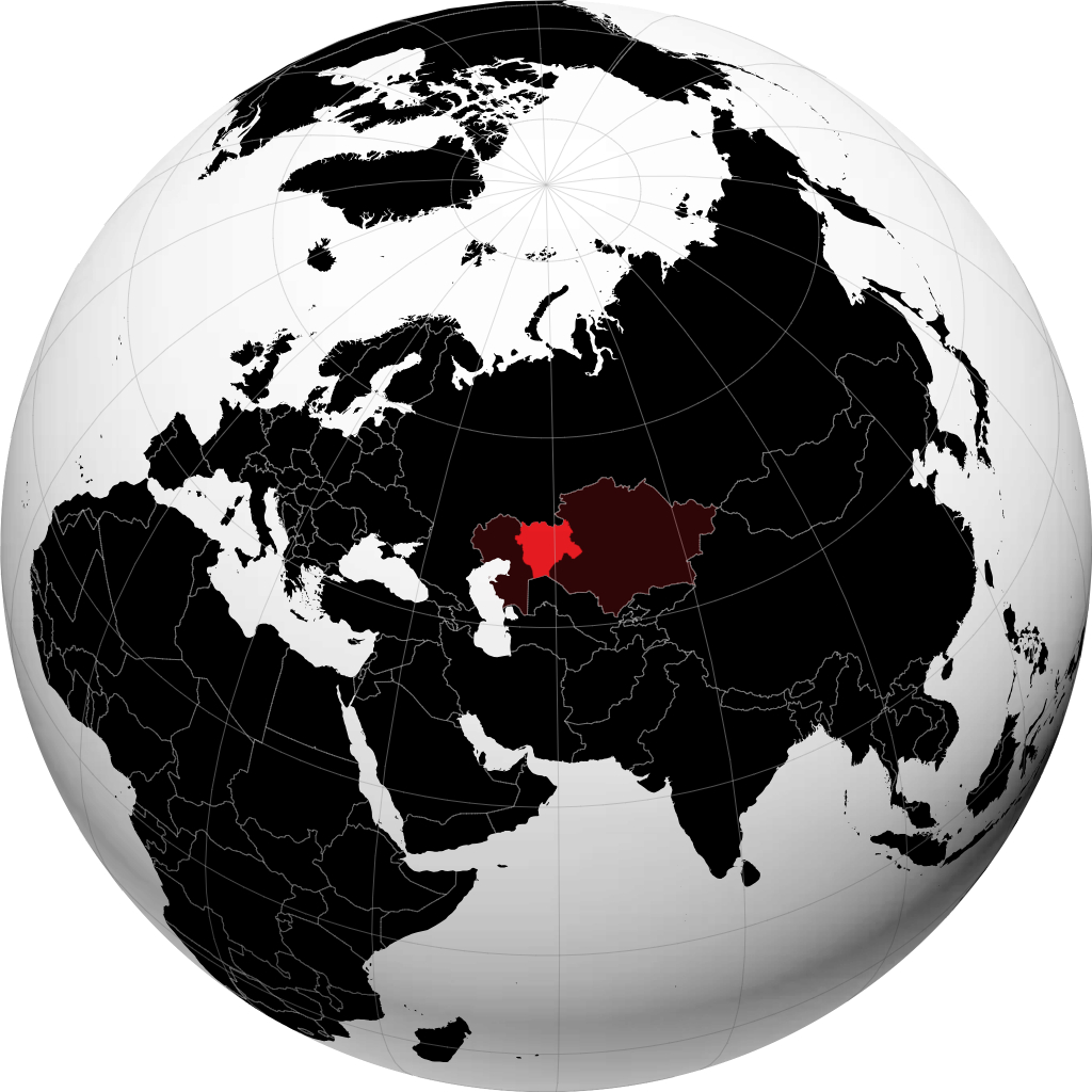 Provincia de Aktobe en el globo