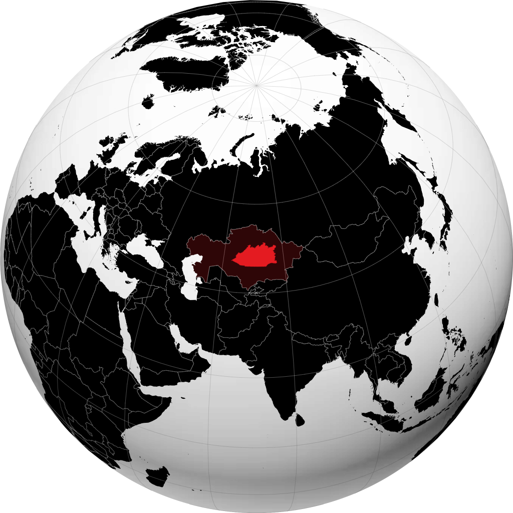Provincia de Karagandá en el globo