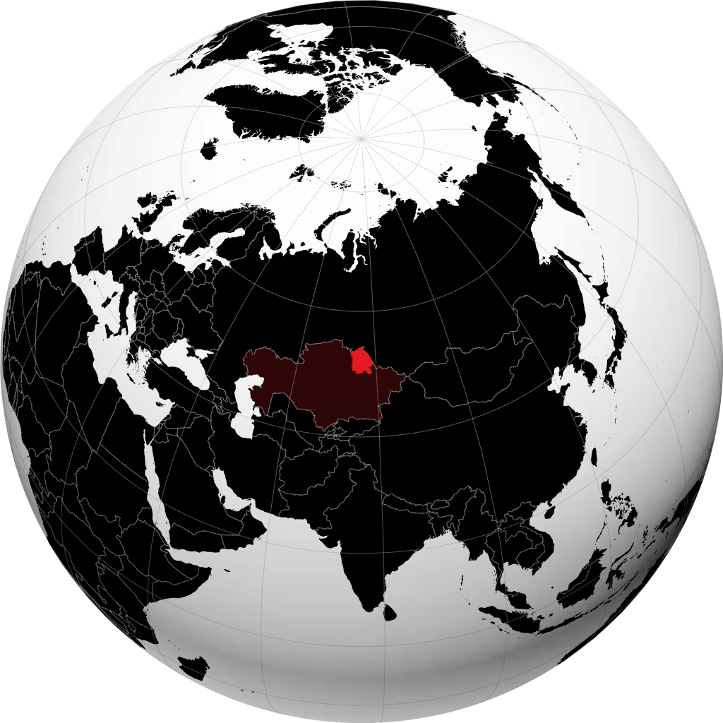 Provincia de Pavlodar en el globo