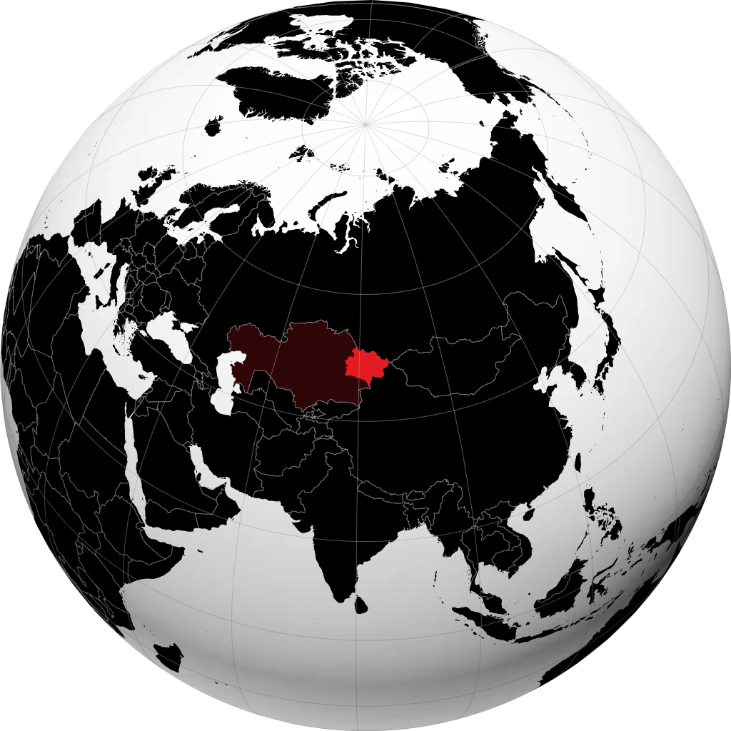 Provincia de Kazajistán Oriental en el globo