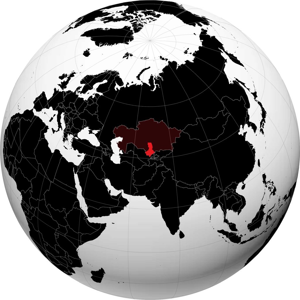 Provincia de Kazajistán Meridional en el globo