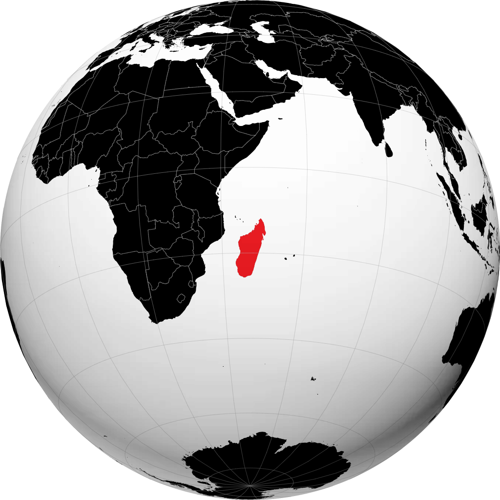 Madagascar en el globo
