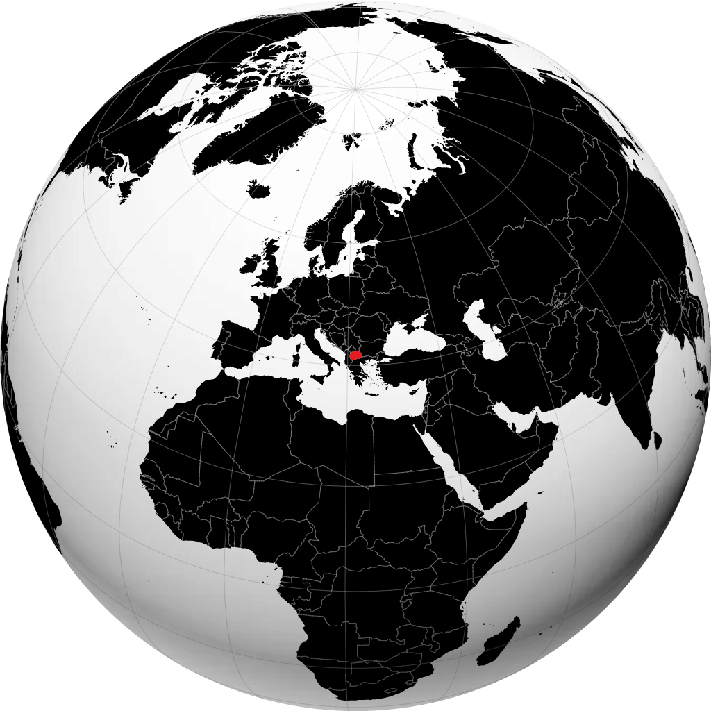 Macedonia del Norte en el globo