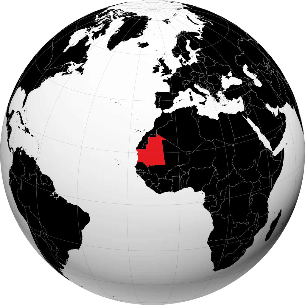 Mauritania en el globo