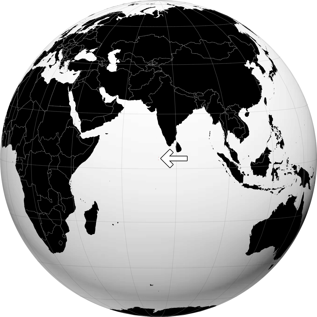 Maldivas en el globo