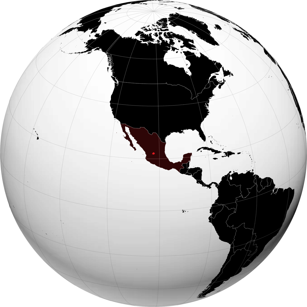 Estado de Aguascalientes en el globo