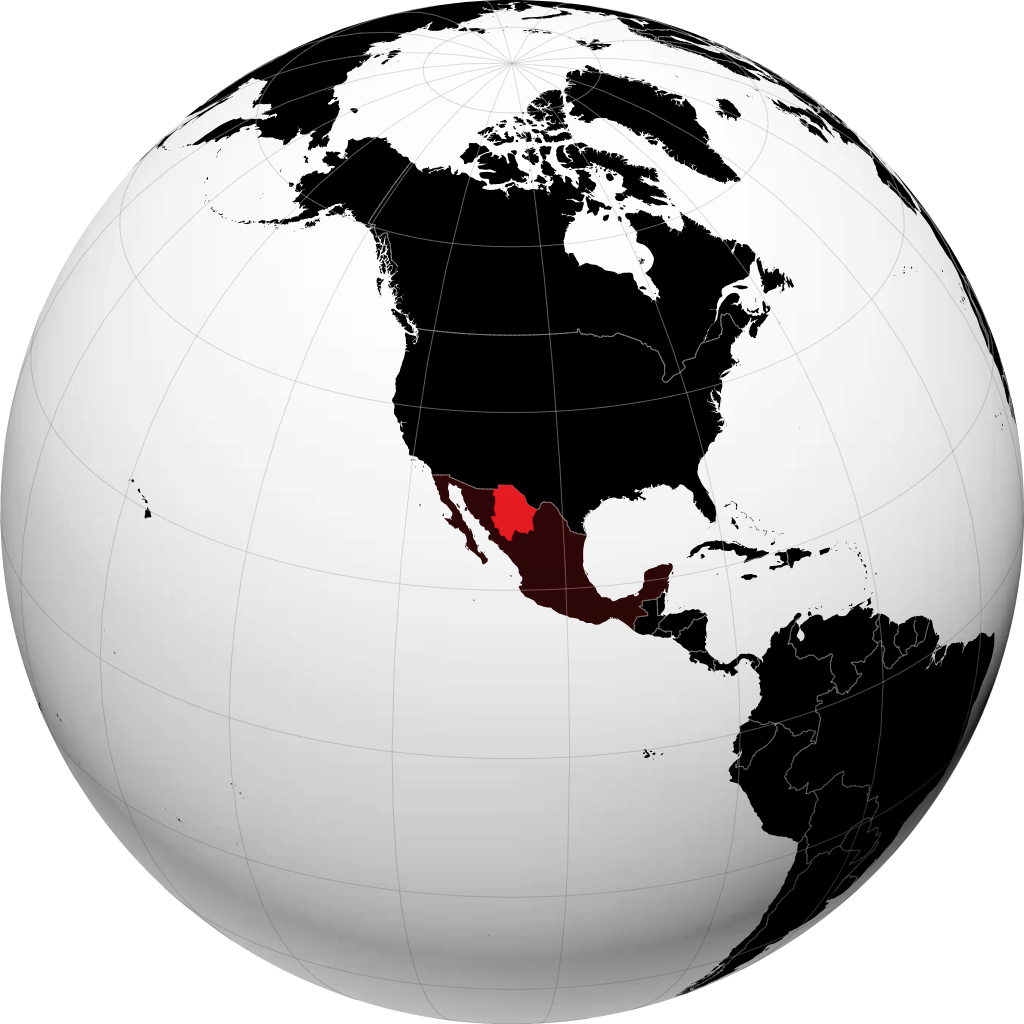 Estado de Chihuahua en el globo