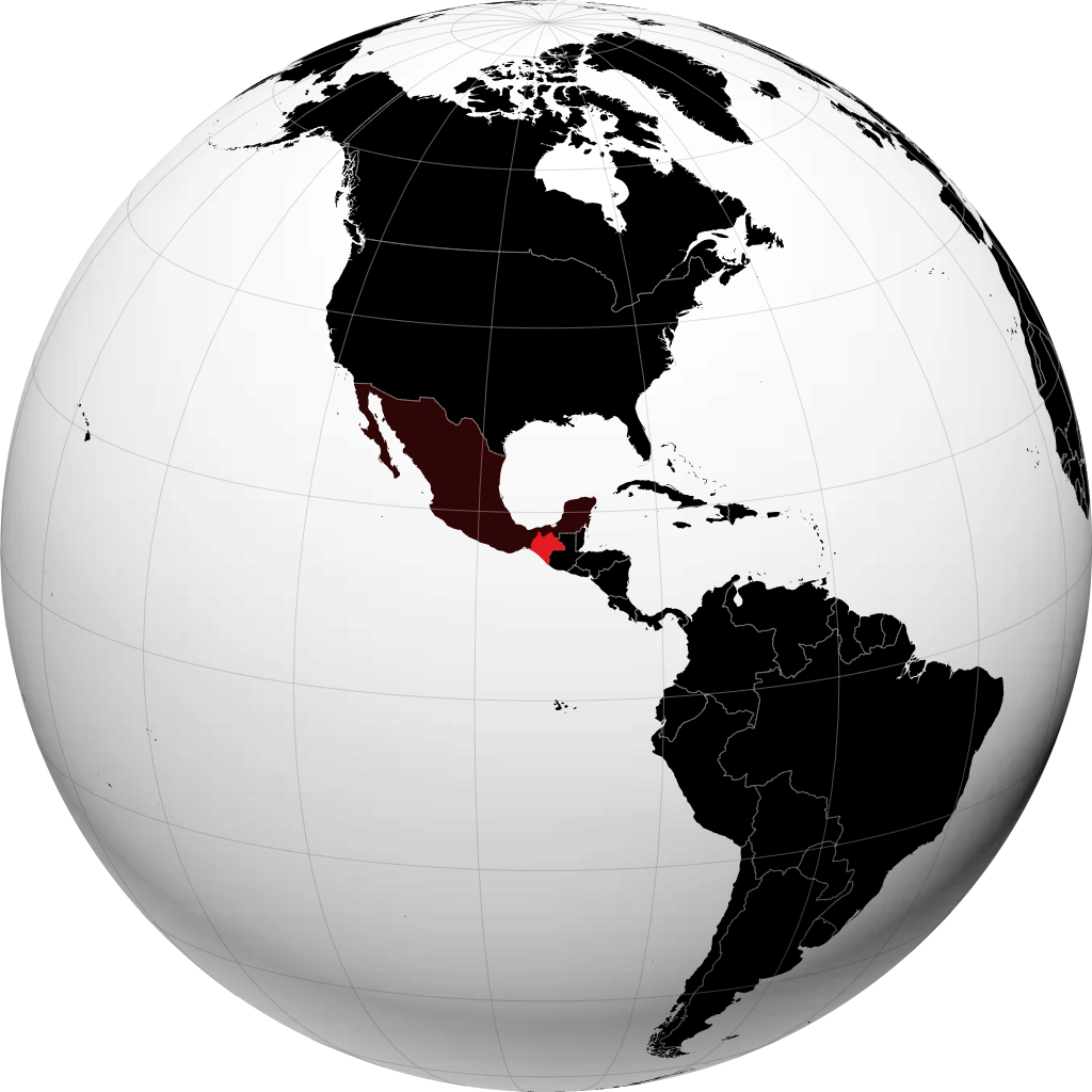 Estado de Chiapas en el globo