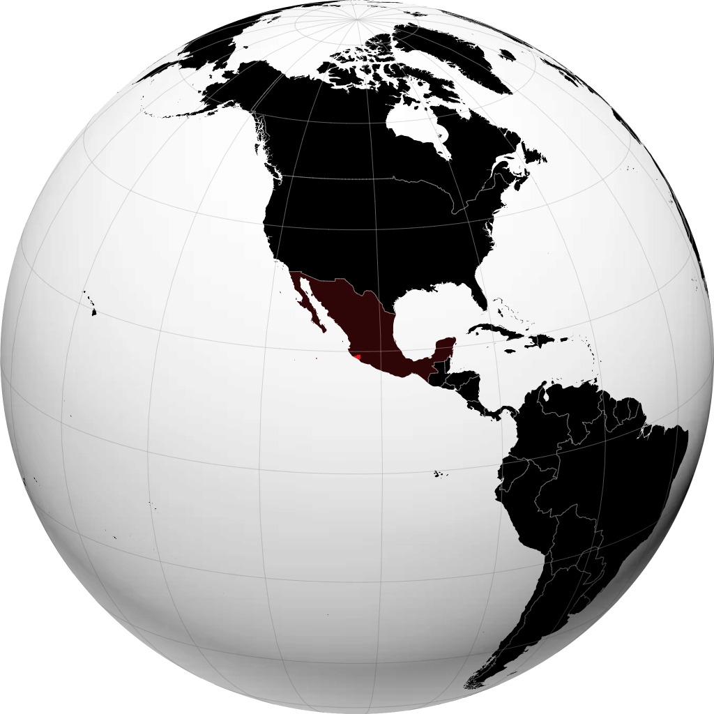 Estado de Colima en el globo