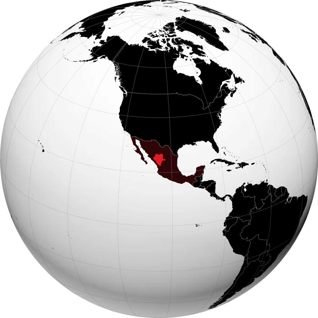 Estado de Durango en el globo