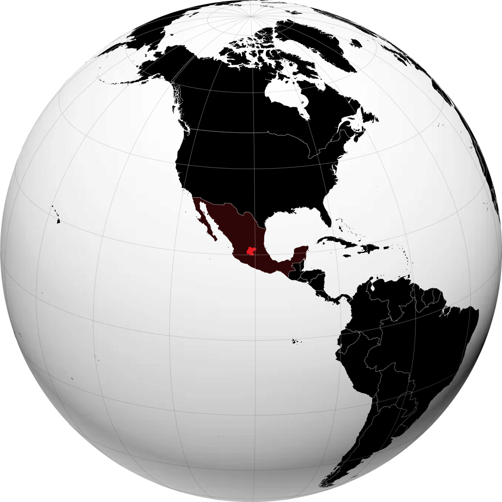 Estado de Guanajuato en el globo