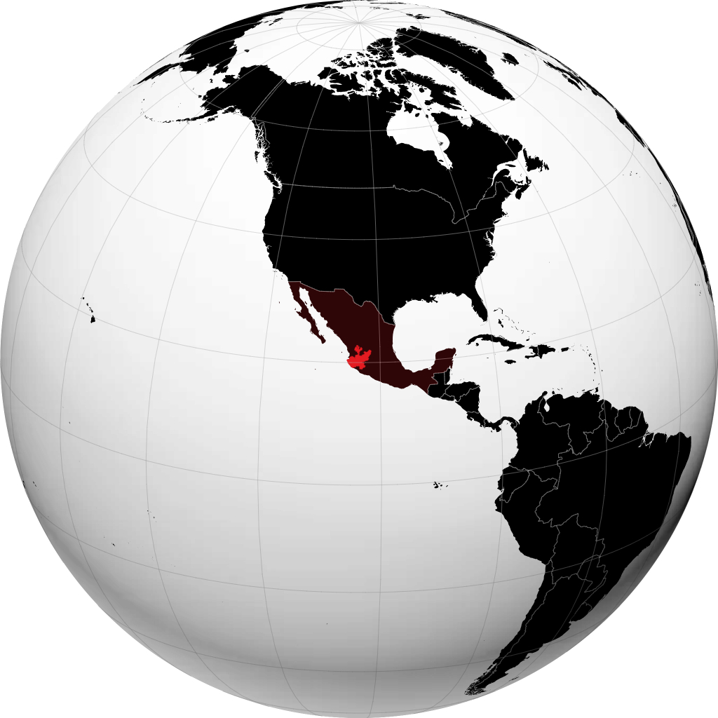 Estado de Jalisco en el globo