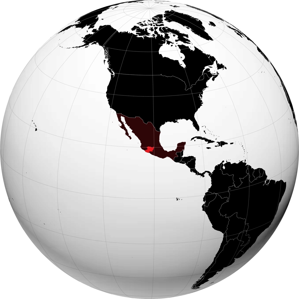 Estado de Michoacán en el globo