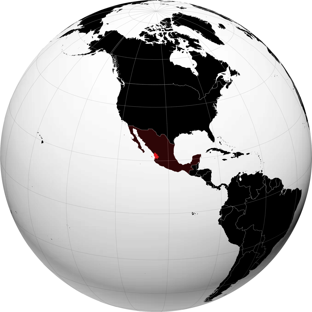 Estado de Nayarit en el globo