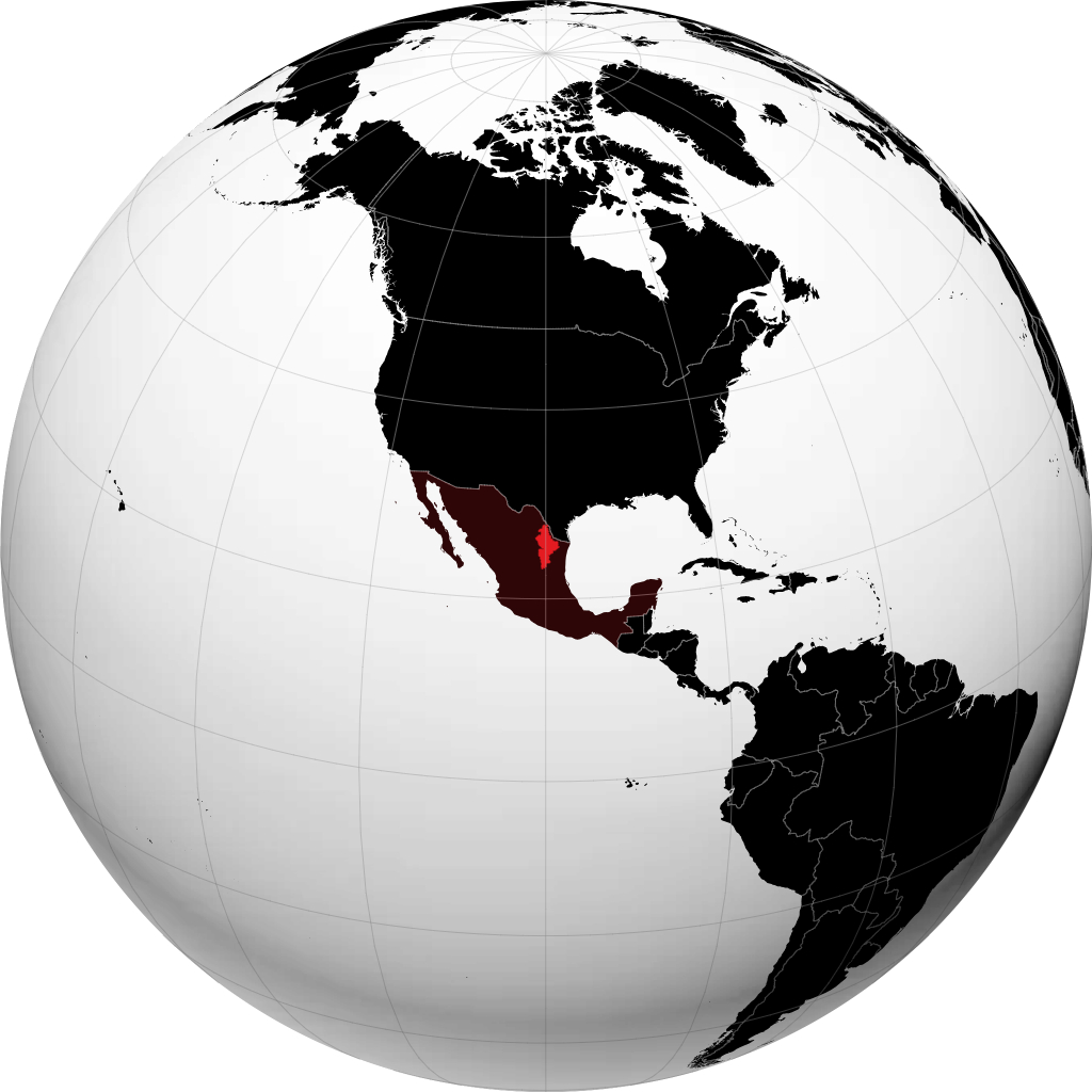 Estado de Nuevo León en el globo