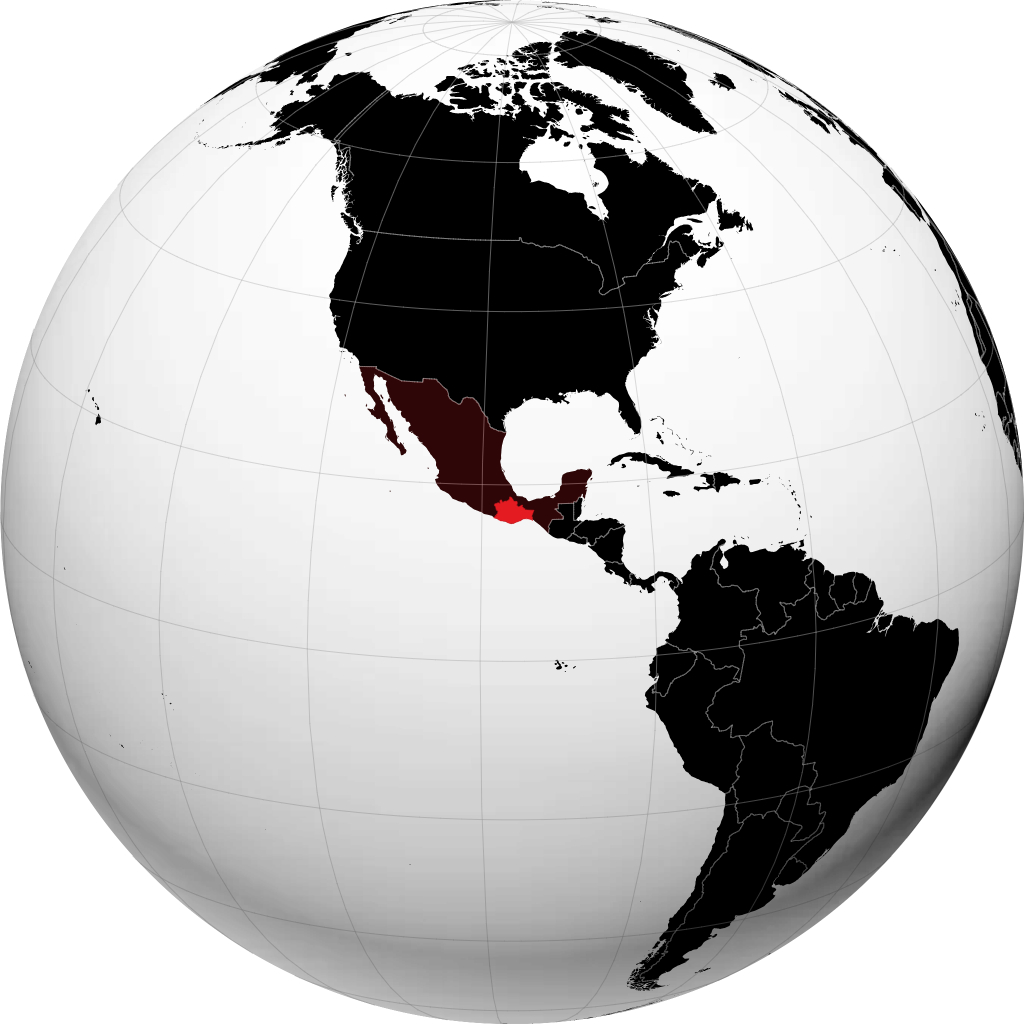 Estado de Oaxaca en el globo