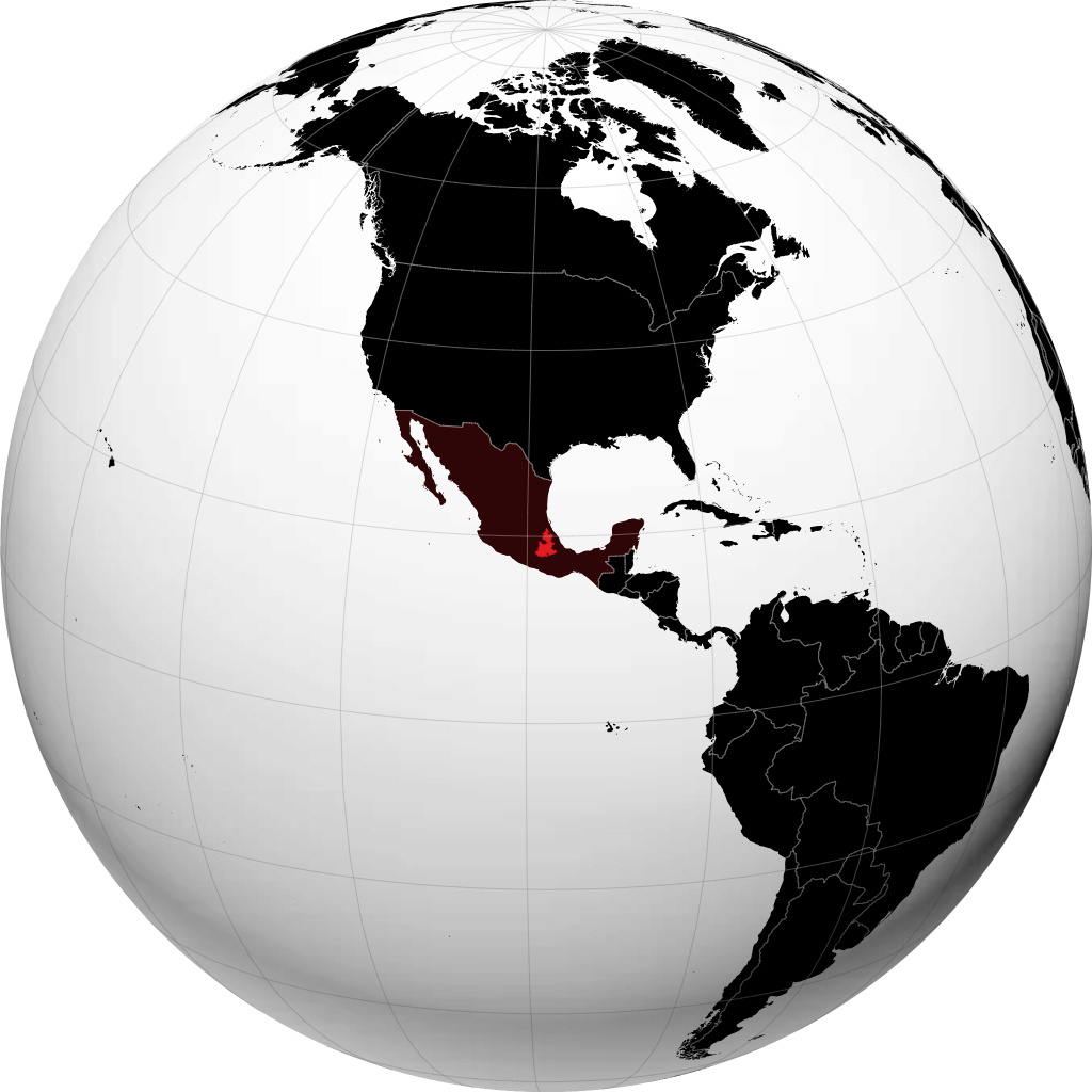 Estado de Puebla en el globo