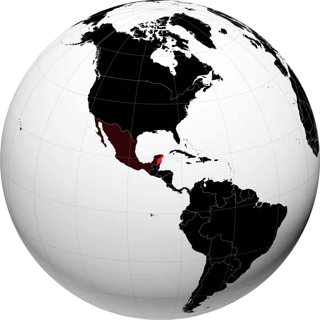 Estado de Quintana Roo en el globo