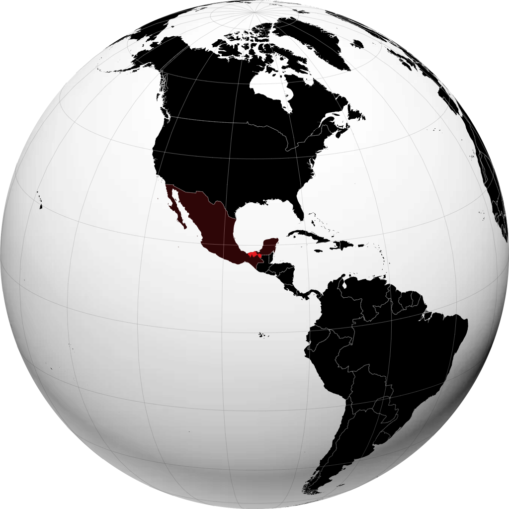 Estado de Tabasco en el globo