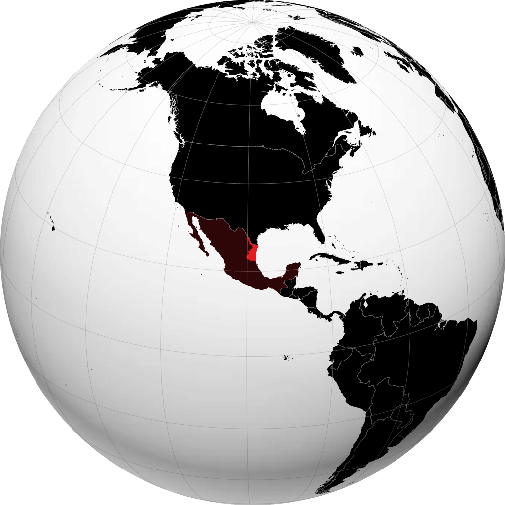Estado de Tamaulipas en el globo