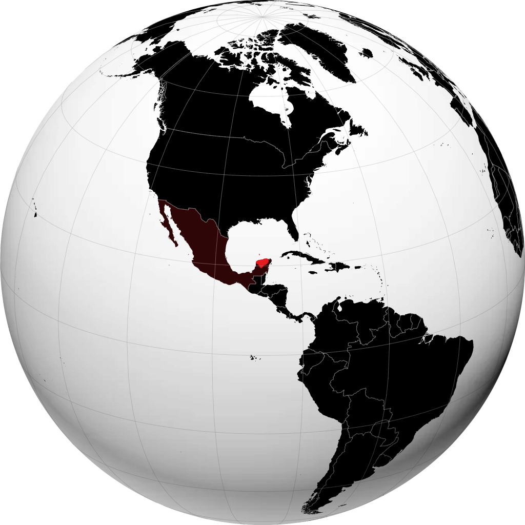 Estado de Yucatán en el globo