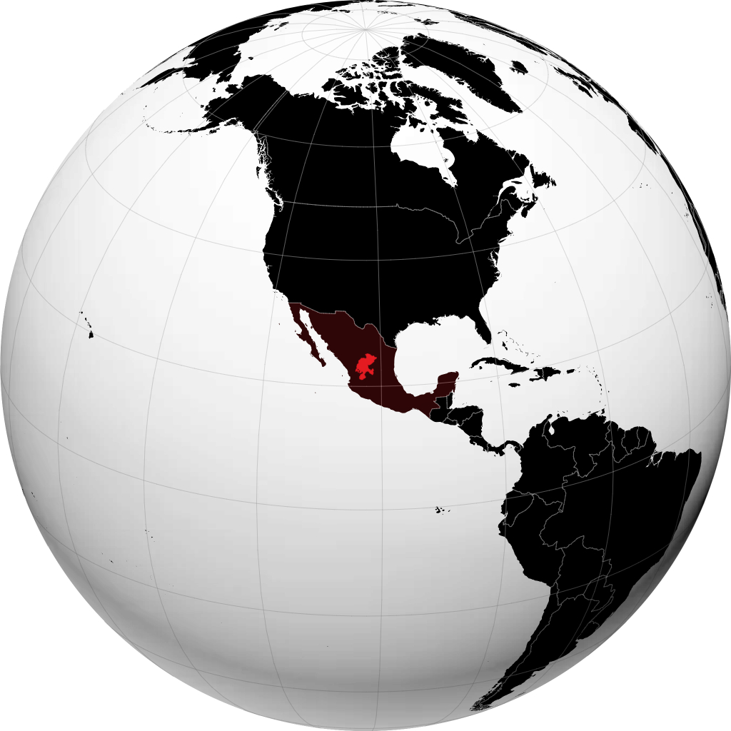 Estado de Zacatecas en el globo