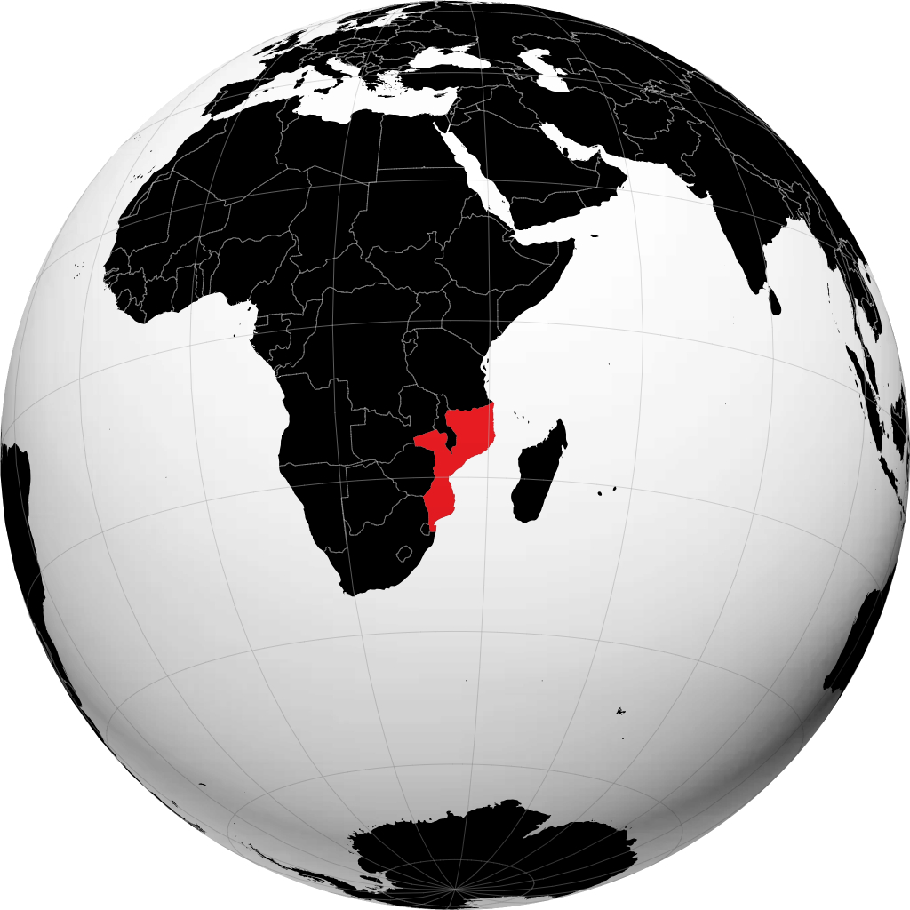 Mozambique en el globo