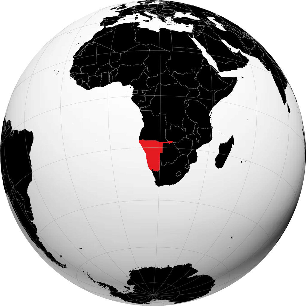 Namibia en el globo