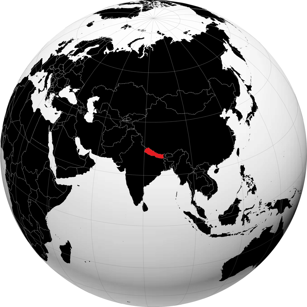 Nepal en el globo