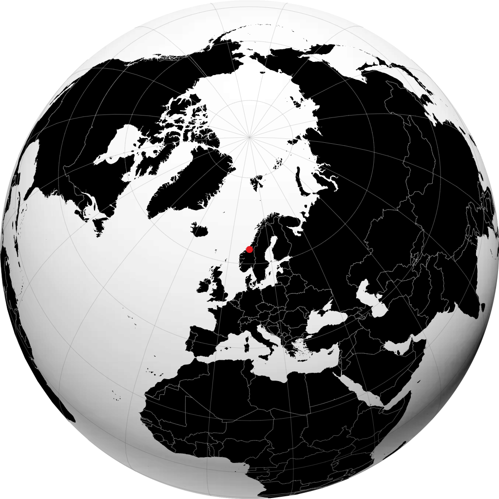 Orkanger en el globo