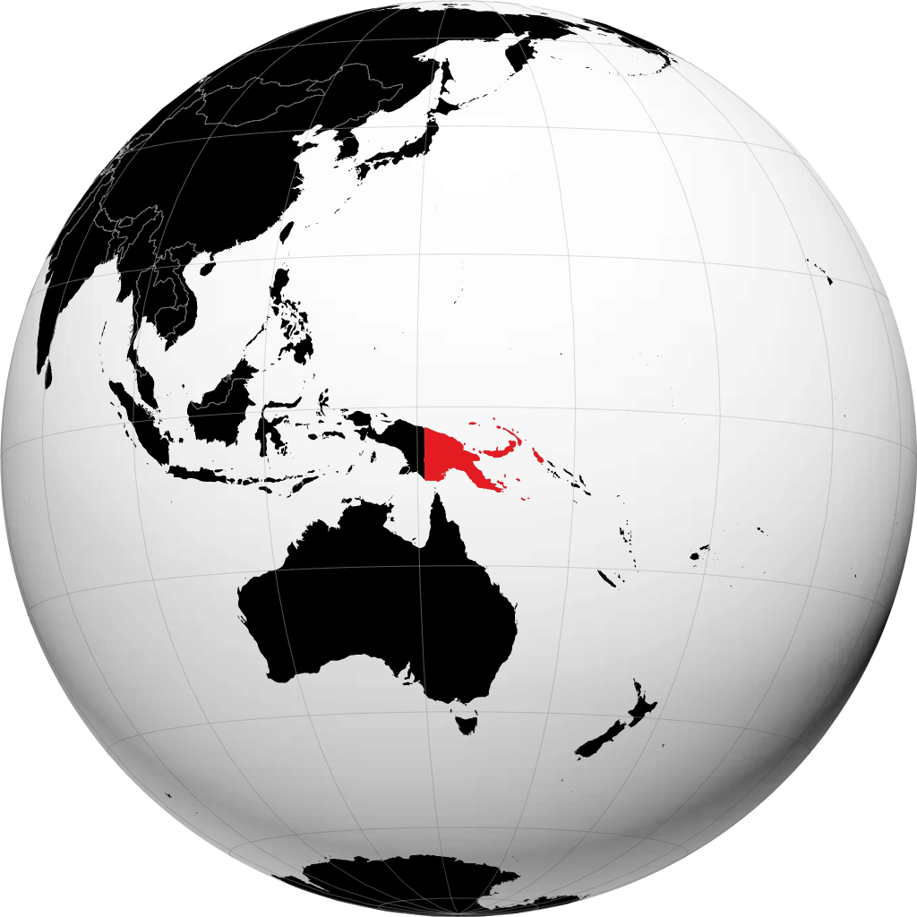 Papúa Nueva Guinea en el globo