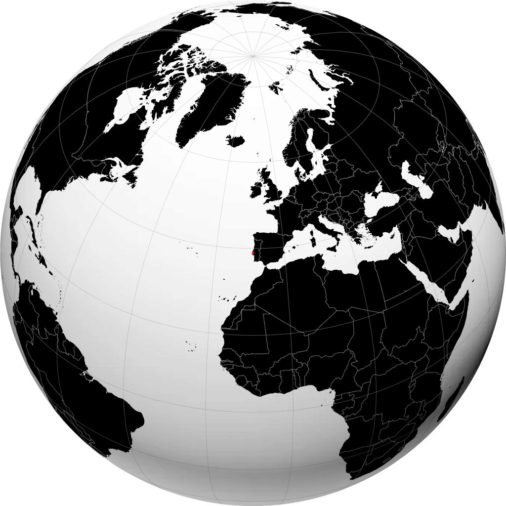 Distrito de Lisboa en el globo