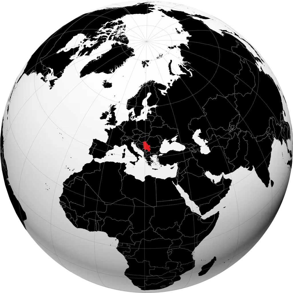Serbia en el globo