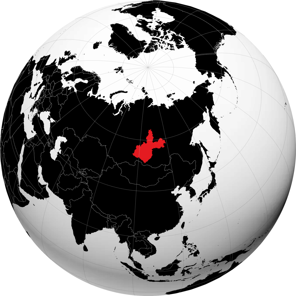 Óblast de Irkutsk en el globo