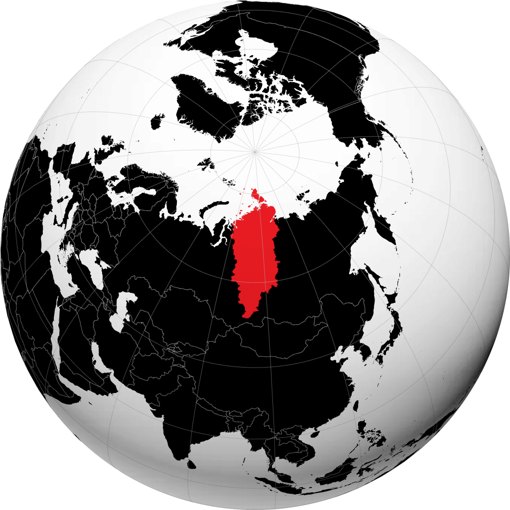 Krai de Krasnoyarsk en el globo