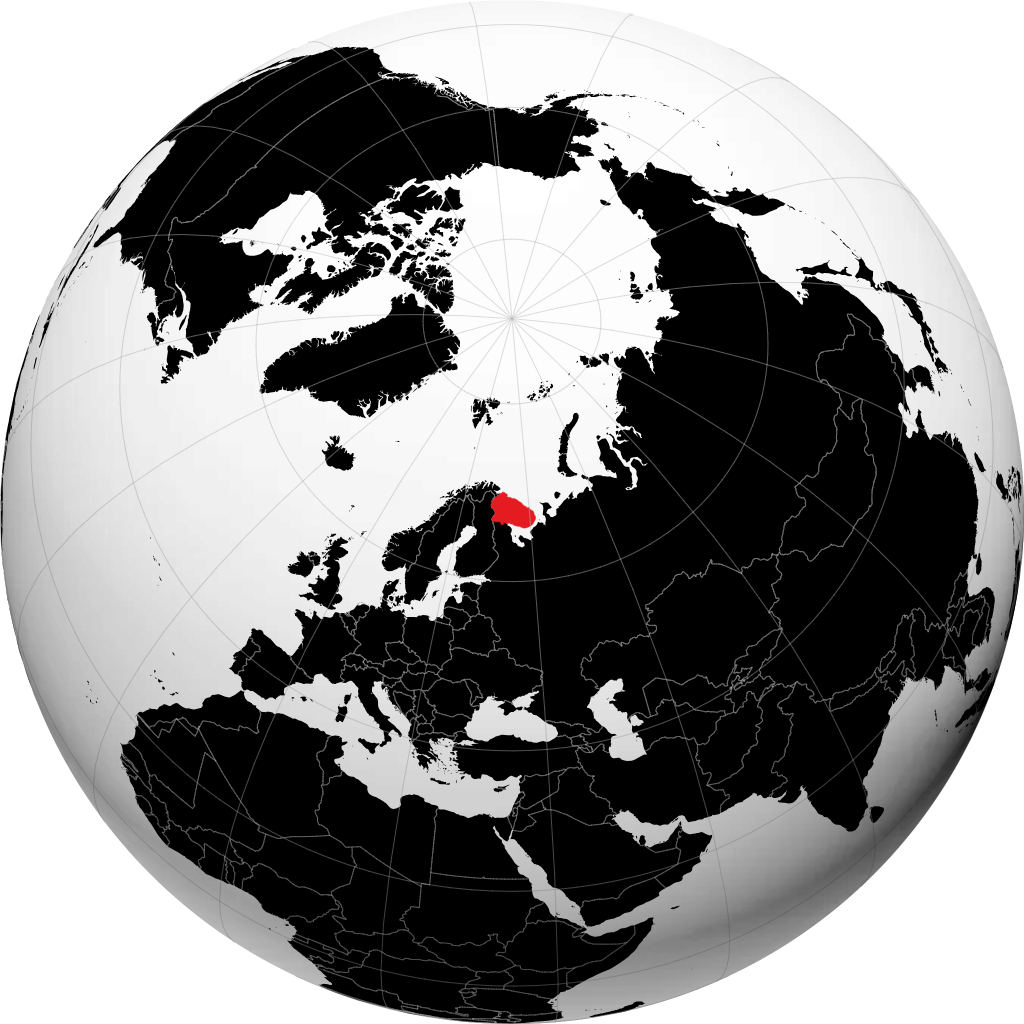 Provincia de Múrmansk en el globo