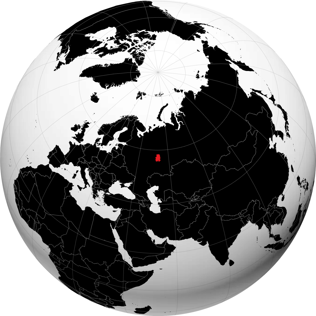 República de Udmurtia en el globo