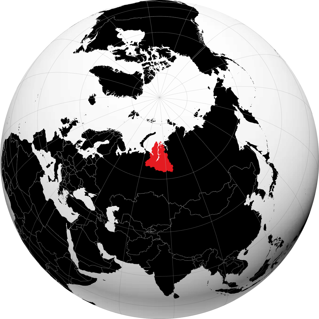 Distrito Autónomo de Yamalo-Nenets en el globo