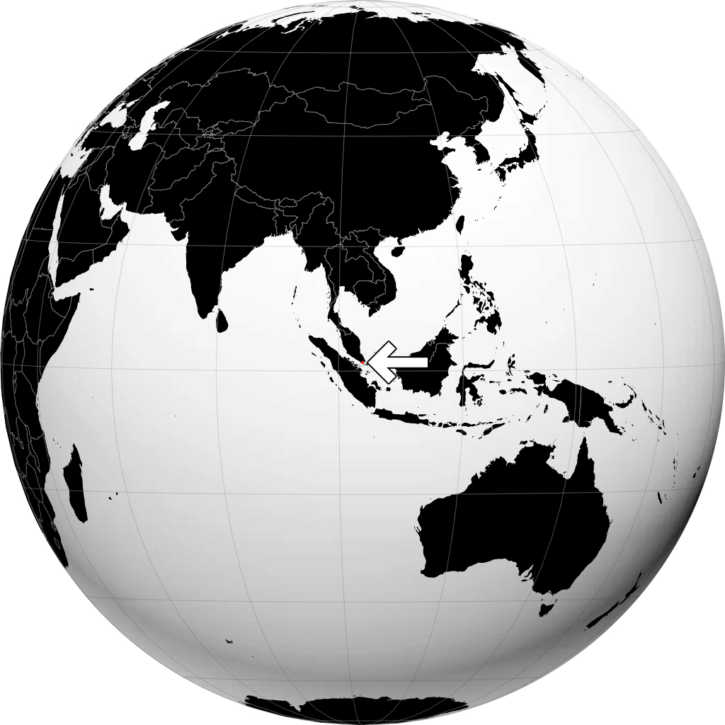 Singapur en el globo