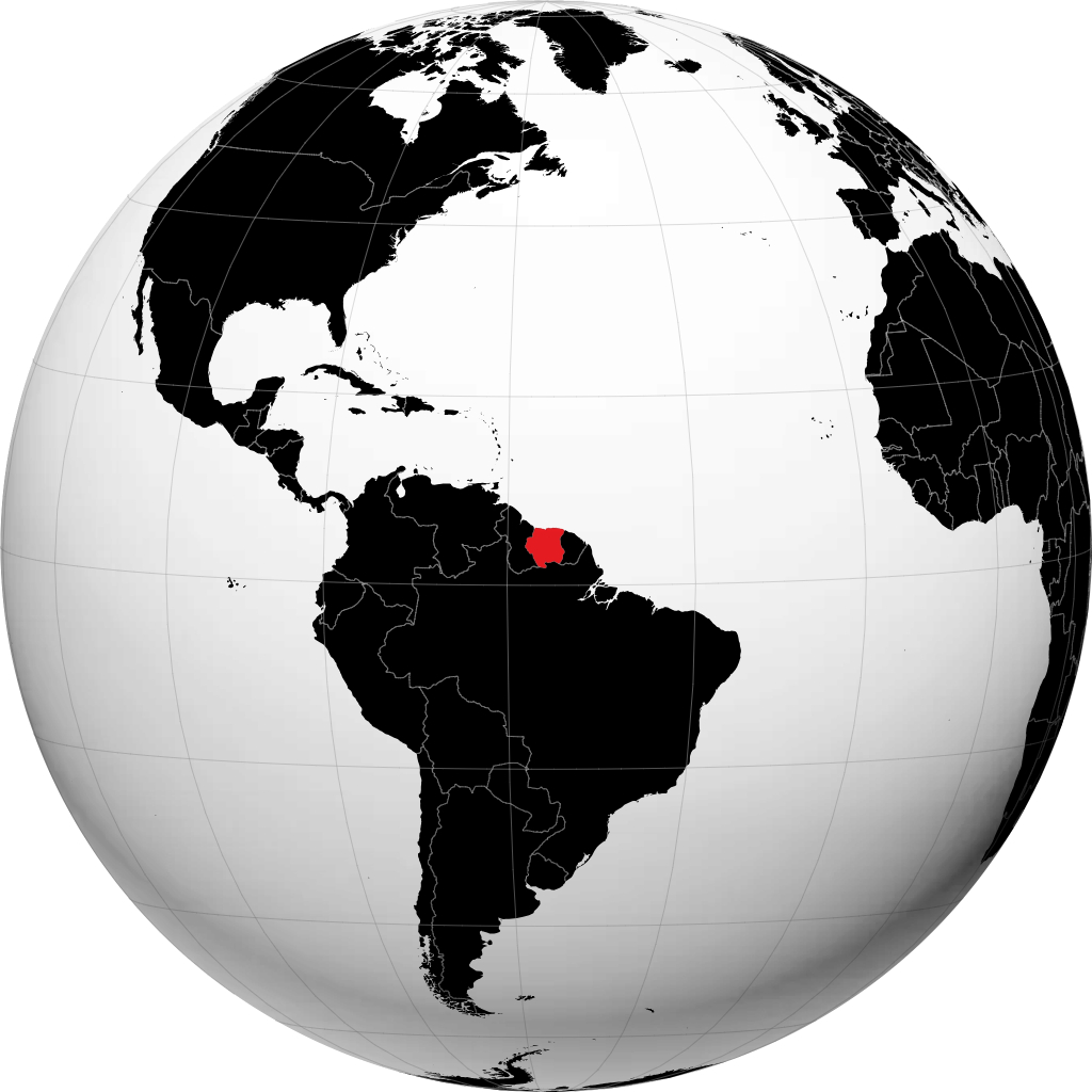 Surinam en el globo
