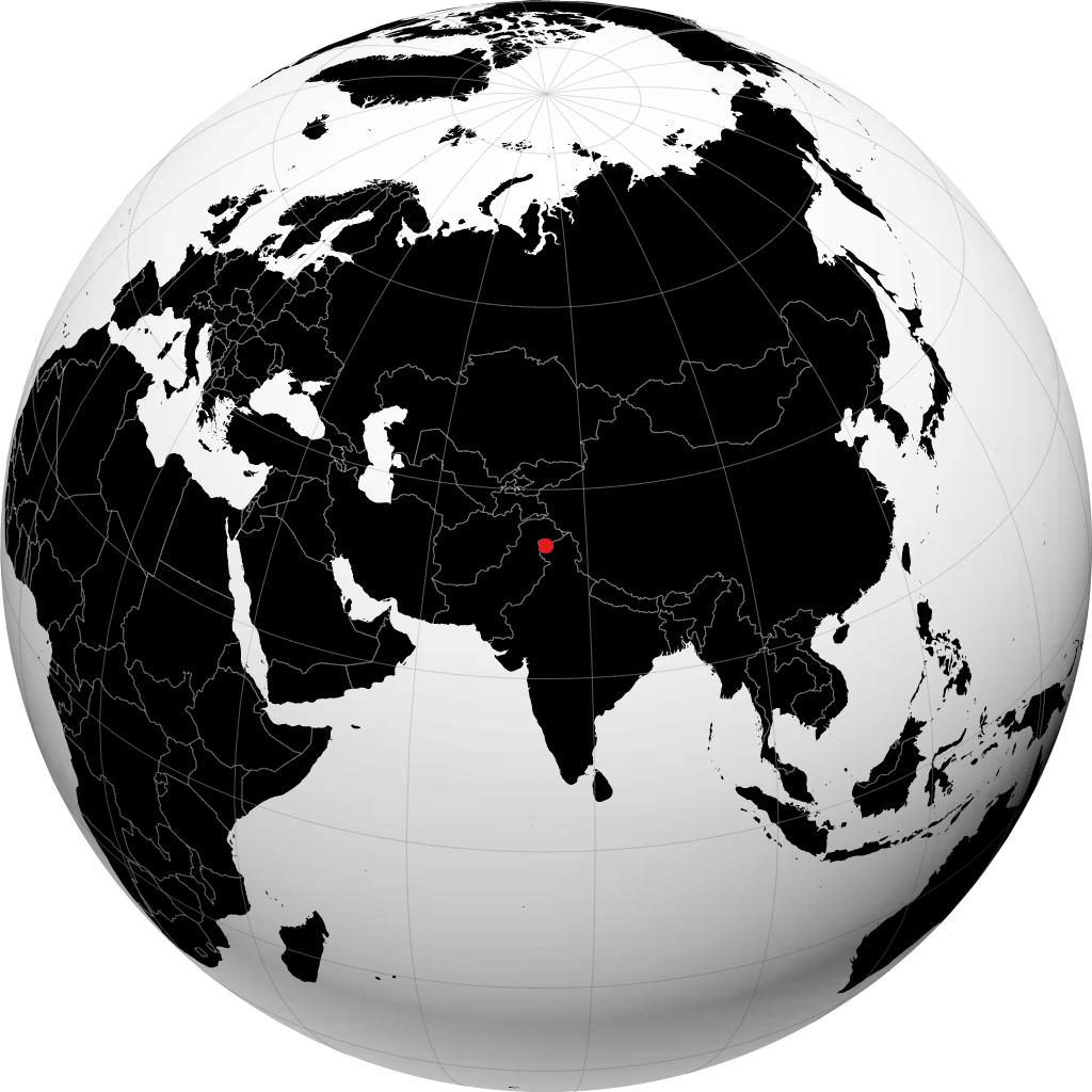 Srinagar en el globo