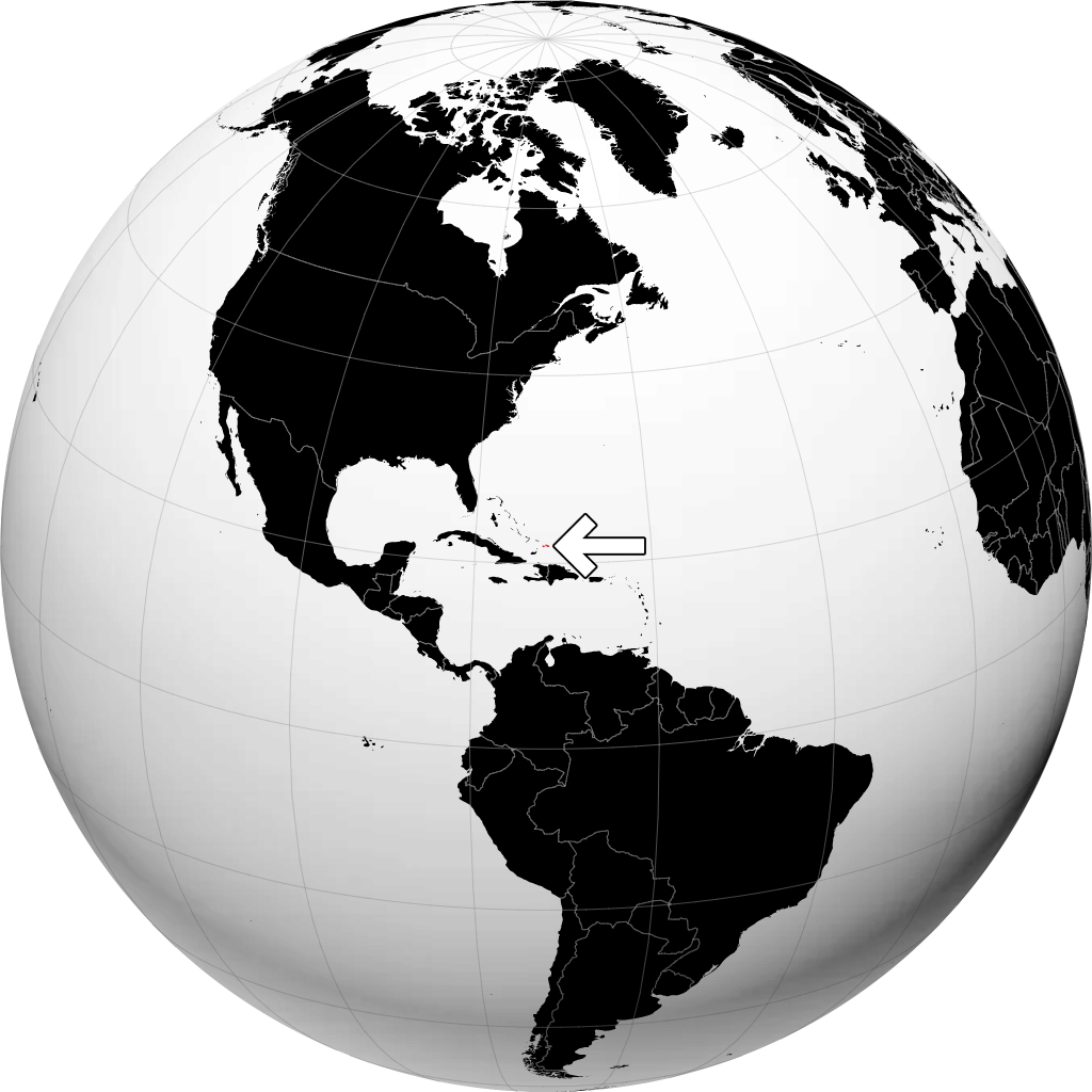 Islas Turcas y Caicos en el globo