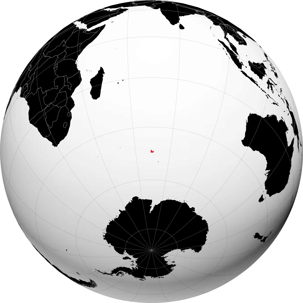 Tierras Australes y Antárticas Francesas en el globo