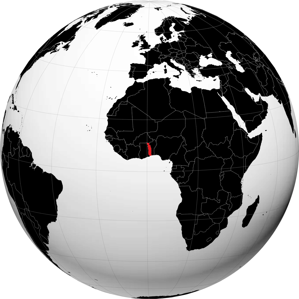 Togo en el globo