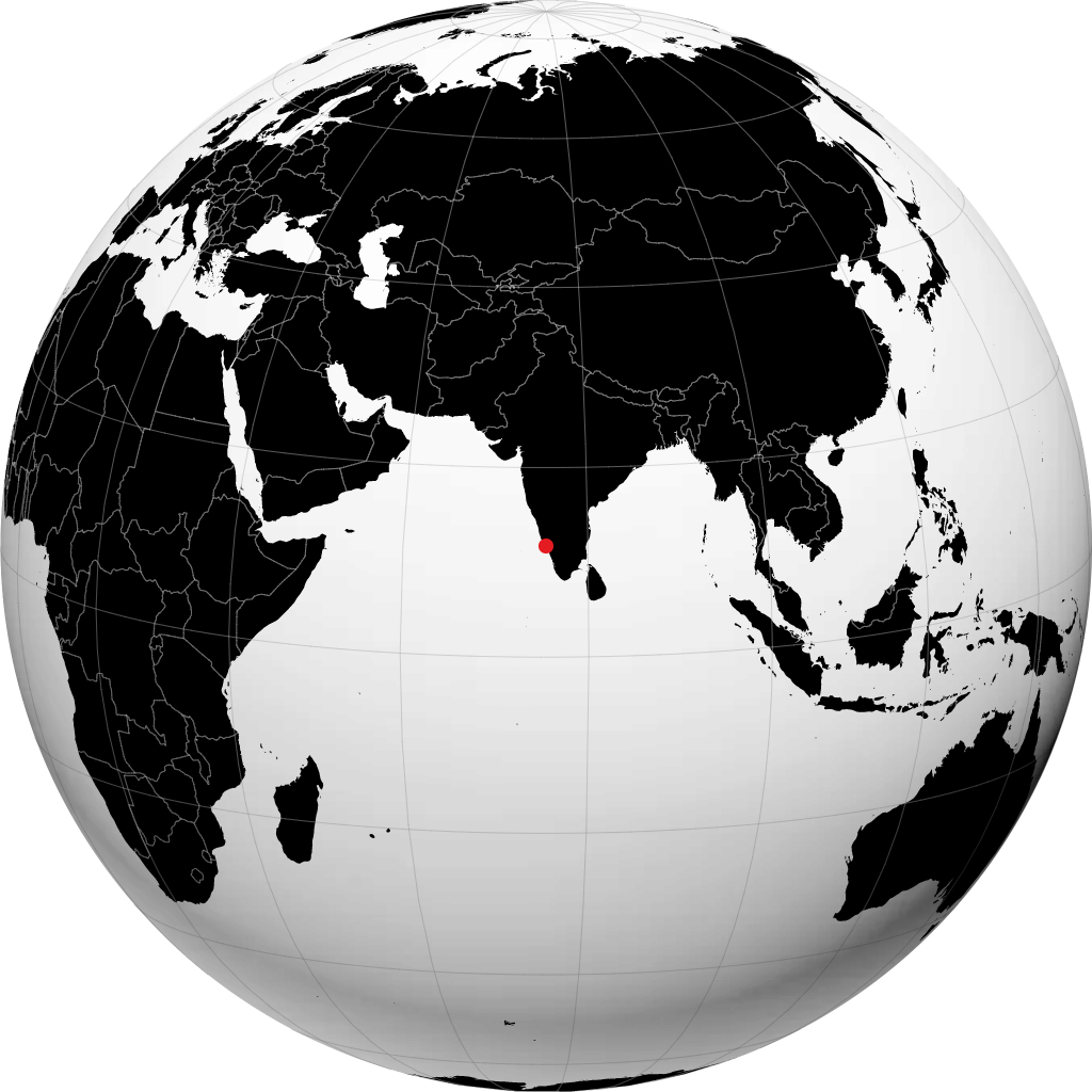 Thalassery en el globo